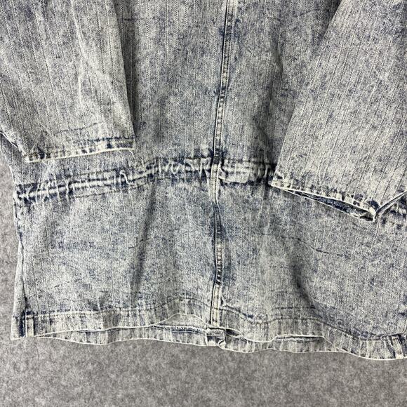 VTG Fixsun Casual Denim Jacket Womens One Size Acid Wash Oversized Heavy 80s 90s - Picture 14 of 16